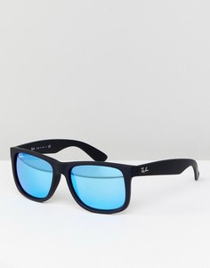 Вайфареры с зеркальными стеклами Ray-Ban 0RB4165 Justin 55 мм - Черный