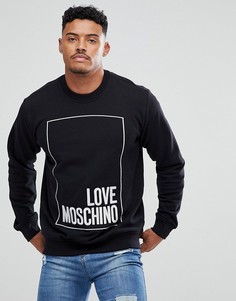 Черный свитшот с крупным вышитым логотипом Love Moschino - Черный