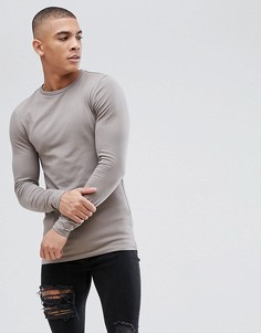 Бежевый обтягивающий лонгслив ASOS - Коричневый