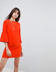 Свободное платье с расклешенными рукавами Cubic - Красный