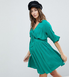 Чайное платье в стиле casual с завязкой ASOS Maternity - Зеленый