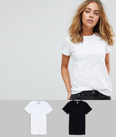 2 футболки с круглым вырезом ASOS PETITE Ultimate - Скидка 15 - Мульти
