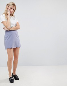 Мини юбка‑трапеция с фигурным краем ASOS Tailored - Синий