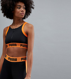 Черно-оранжевый спортивный бюстгальтер на молнии Puma эксклюзивно для Asos - Мульти