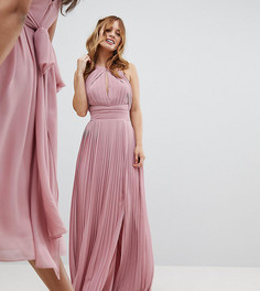Плиссированное платье макси TFNC Petite WEDDING - Розовый