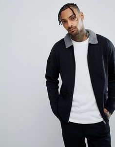 Серая трикотажная куртка Харрингтон ASOS - Серый