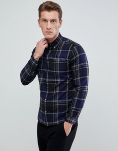 Облегающая рубашка в клетку Jack & Jones - Темно-синий