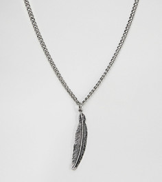 Ожерелье с подвеской-пером Reclaimed Vintage Inspired эксклюзивно для ASOS - Серебряный
