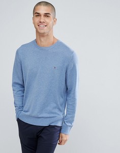 Синий трикотажный джемпер с логотипом-флажком Tommy Hilfiger - Синий
