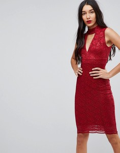 Облегающее платье с чокером Jessica Wright - Красный