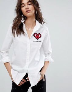 Рубашка с логотипом Love Moschino - Белый
