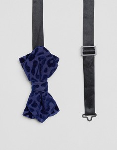 Галстук-бабочка с леопардовым принтом ASOS - Темно-синий