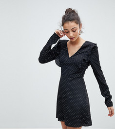 Чайное платье в горошек с завязкой на спине Fashion Union Tall - Черный