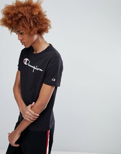 Черная футболка с большим логотипом Champion - Черный