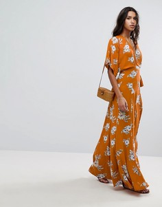 Платье макси с цветочным принтом Faithfull - Оранжевый
