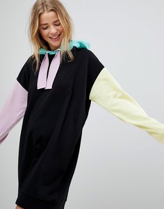 Платье-худи в стиле колор блок ASOS - Мульти