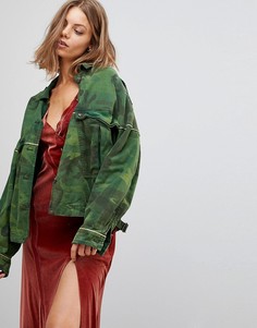 Свободная куртка в стиле милитари Free People - Зеленый