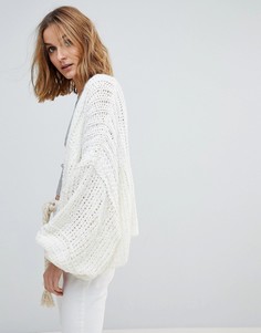 Свободный кардиган с добавлением шерсти и мохера Free People - Белый