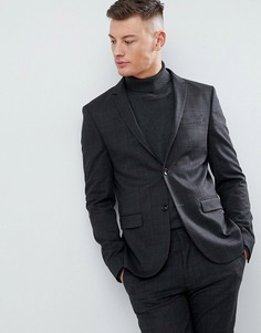Темно-серый супероблегающий пиджак в клетку River Island - Серый