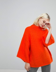 Джемпер с высоким воротом и широкими рукавами Monki - Оранжевый