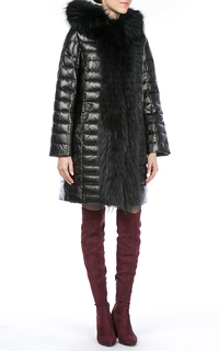 Кожаная куртка на натуральном пуху La Reine Blanche