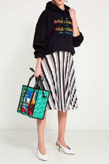 Кожаная сумка с принтом Bazar Paris S Balenciaga