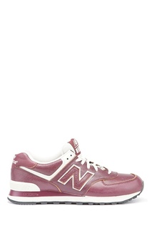 Бордовые кожаные кроссовки №574 New Balance