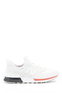 Белые кроссовки из замши и текстиля №574 New Balance
