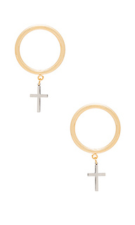 Серьги-кольца the cross - The M Jewelers NY
