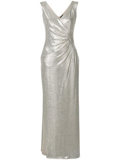 приталенное платье макси с эффектом металлик Ralph Lauren