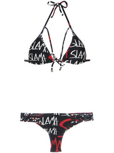 logo print bikini set Amir Slama