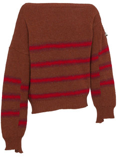 свитер в полоску с пряжками на плече Raf Simons