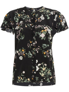 блузка с короткими рукавами и цветочным принтом  Rochas