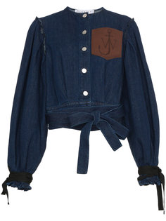 джинсовая куртка с кожаным карманом  JW Anderson