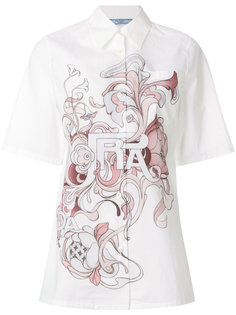 рубашка с принтом-логотипом  Prada