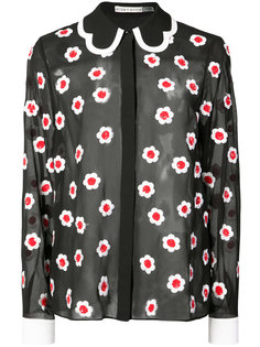 прозрачная рубашка с цветочной вышивкой Alice+Olivia