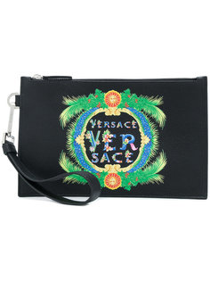 клатч с принтом логотипа Versace
