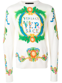 свитер с принтом логотипа Versace
