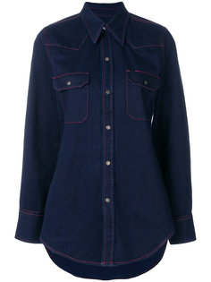 джинсовая рубашка с красной строчкой  Calvin Klein 205W39nyc