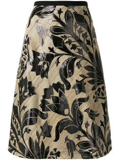 юбка А-силуэта с цветочным принтом Odeeh