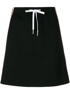 юбка с контрастной полосой с логотипом  Miu Miu