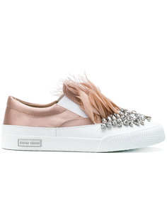 feather slip-on sneakers Miu Miu