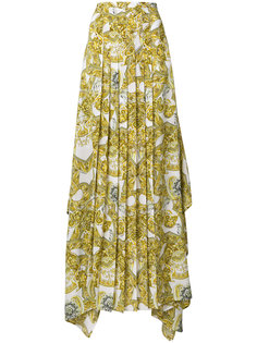 плиссированная юбка-макси с рисунком в стиле "барокко" Versace