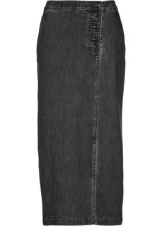 Юбка джинсовая (черный «потертый») Bonprix