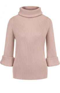 Шерстяной свитер фактурной вязки с укороченным рукавом REDVALENTINO