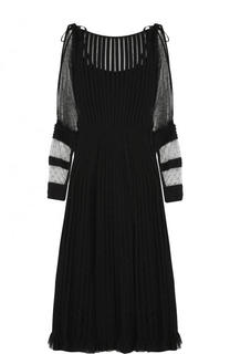 Приталенное платье-миди с длинным рукавом REDVALENTINO