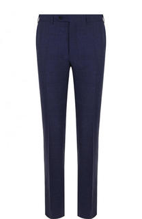 Брюки прямого кроя из смеси шерсти и льна с шелком Canali