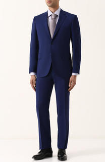 Шерстяной костюм с пиджаком на двух пуговицах Canali