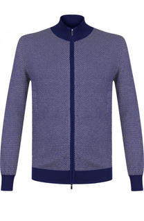 Хлопковый кардиган на молнии с воротником-стойкой Canali