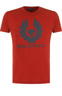 Хлопковая футболка с логотипом бренда Belstaff